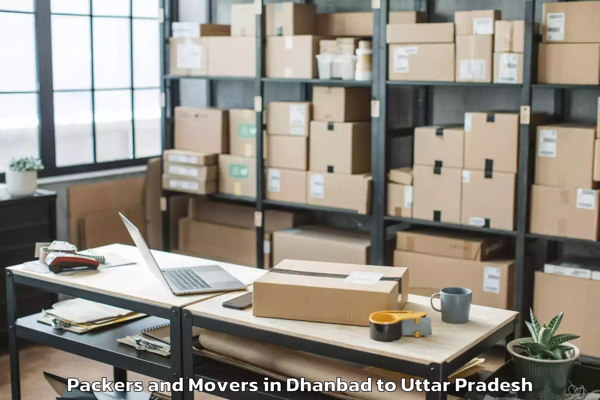 Affordable Dhanbad to Sahaswan Packers And Movers